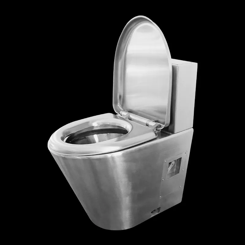 Vase WC din inox Toaletă cu montare la podea, din oțel inoxidabil 304, cu rezervor și duză